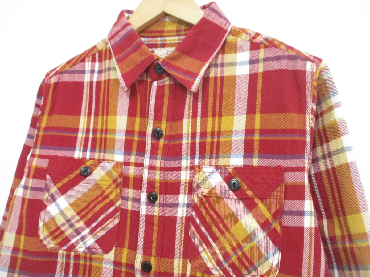 【HOUSTON】ヒューストン◆マチ付き ヘビーネル ネルシャツ アメカジ◆M拍卖