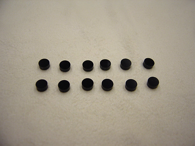 5.0mm径 2.0mm厚 ブラックアクリル樹脂素材ドットインレイ 12個セット ②拍卖
