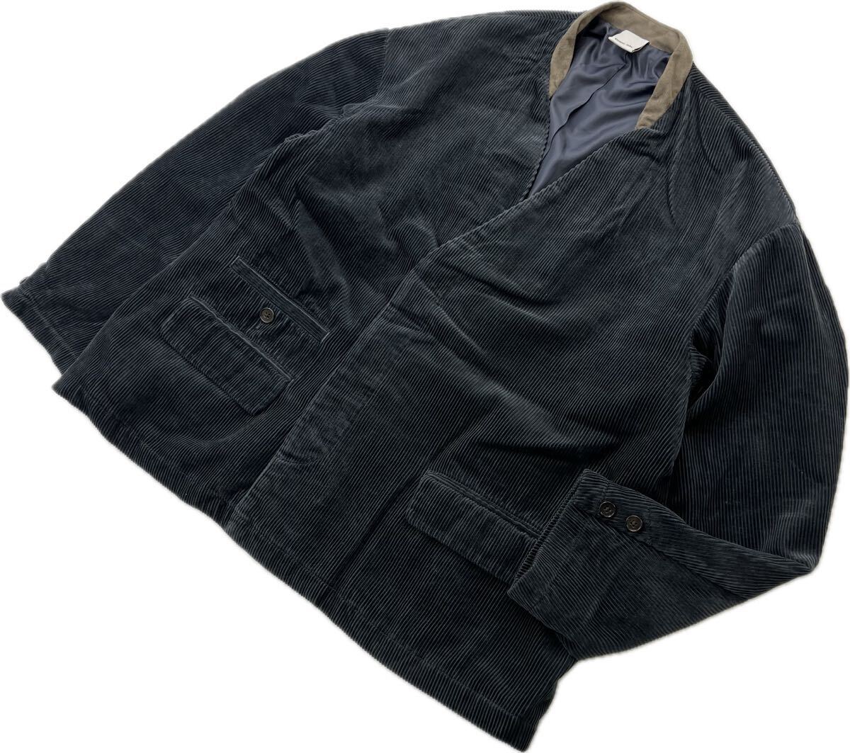 Casper John ☆ ワイドシルエット◎ デザイン コーデュロイ ジャケット ダークネイビー S シティー 都会的 モード キャスパージョン■S3454拍卖