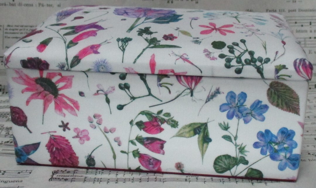 【大2】リバティ Floral Eve フローラル・イヴ 布箱* 植物標本画集柄 押し花柄拍卖