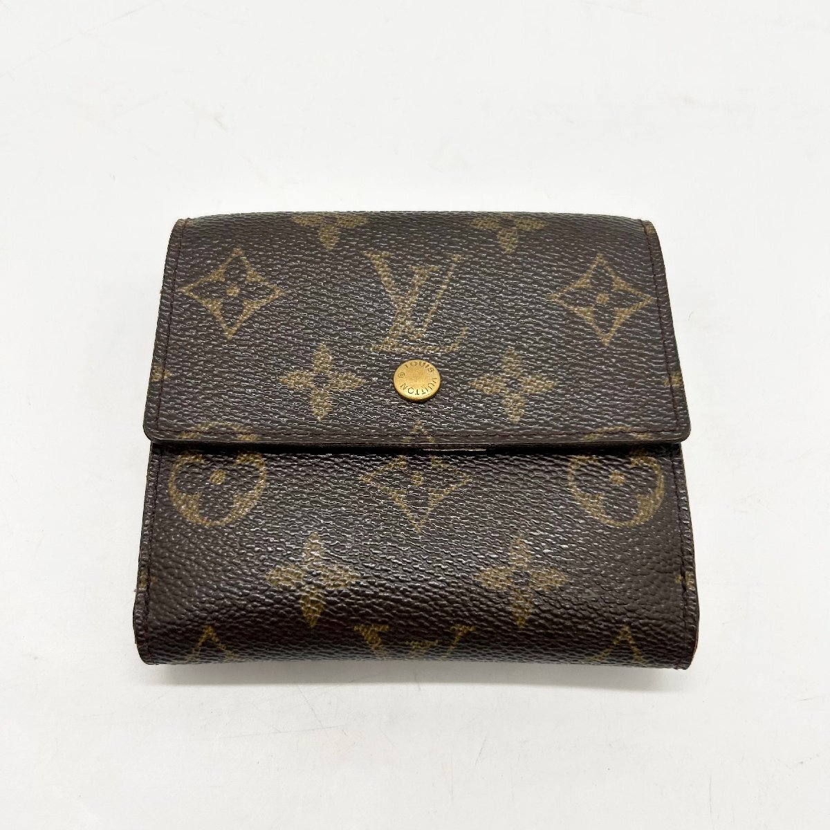 ◎L474 Louis Vuitton ルイヴィトン モノグラム ポルトフォイユ エリーズ 二つ折り財布 M61654 Wホック(ma)拍卖