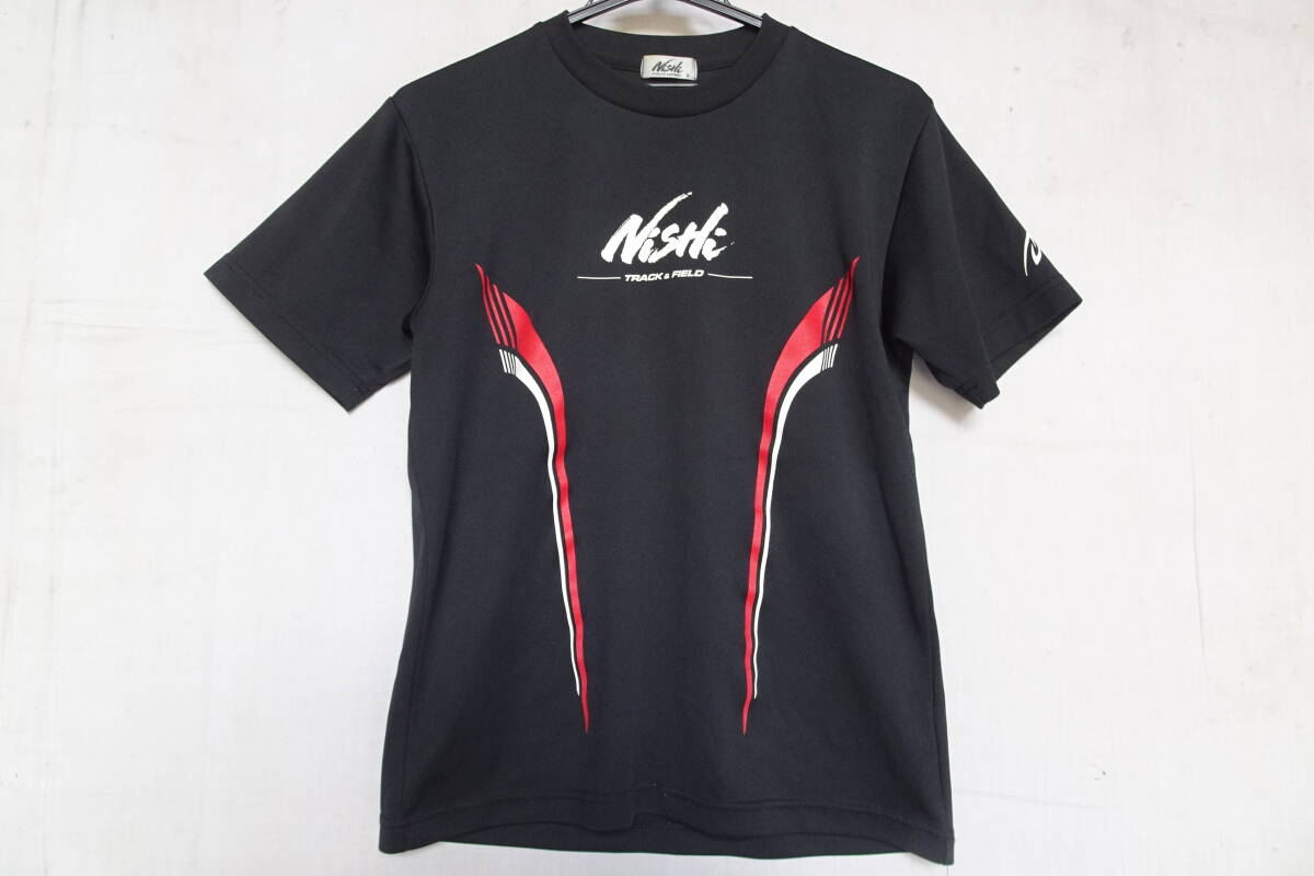 NiSHi TRACK&FIELD/ニシスポーツ/半袖Tシャツ/速乾性素材/陸上競技/前後プリント/黒/ブラック/Sサイズ(6/3R)拍卖