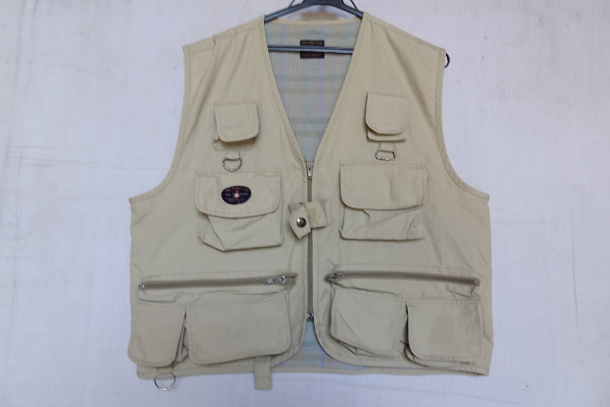 SECOND CLUB/セカンドクラブ/アウトドアベスト/Vネック/前ジップアップ/フラップ・ファスナーポケット/ベージュ系カーキ(6/17R)拍卖