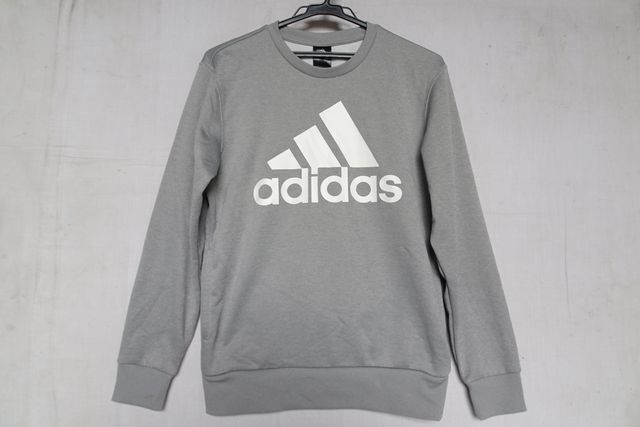 adidas/アディダス/長袖トレーナー/プルオーバー/スウェット素材/フロントロゴプリント/サイドポケット/グレー杢/Sサイズ(6/28R)拍卖