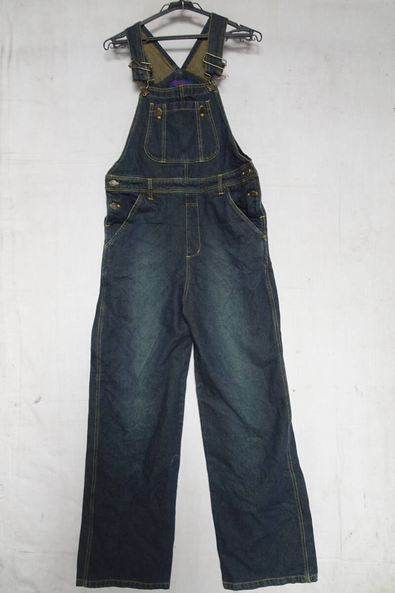 twenty-one twenty-four/オーバーオール/サロペット/デニム素材/ウエストサイド2つボタン/黄ステッチ糸/インディゴブルー(6/26R)拍卖