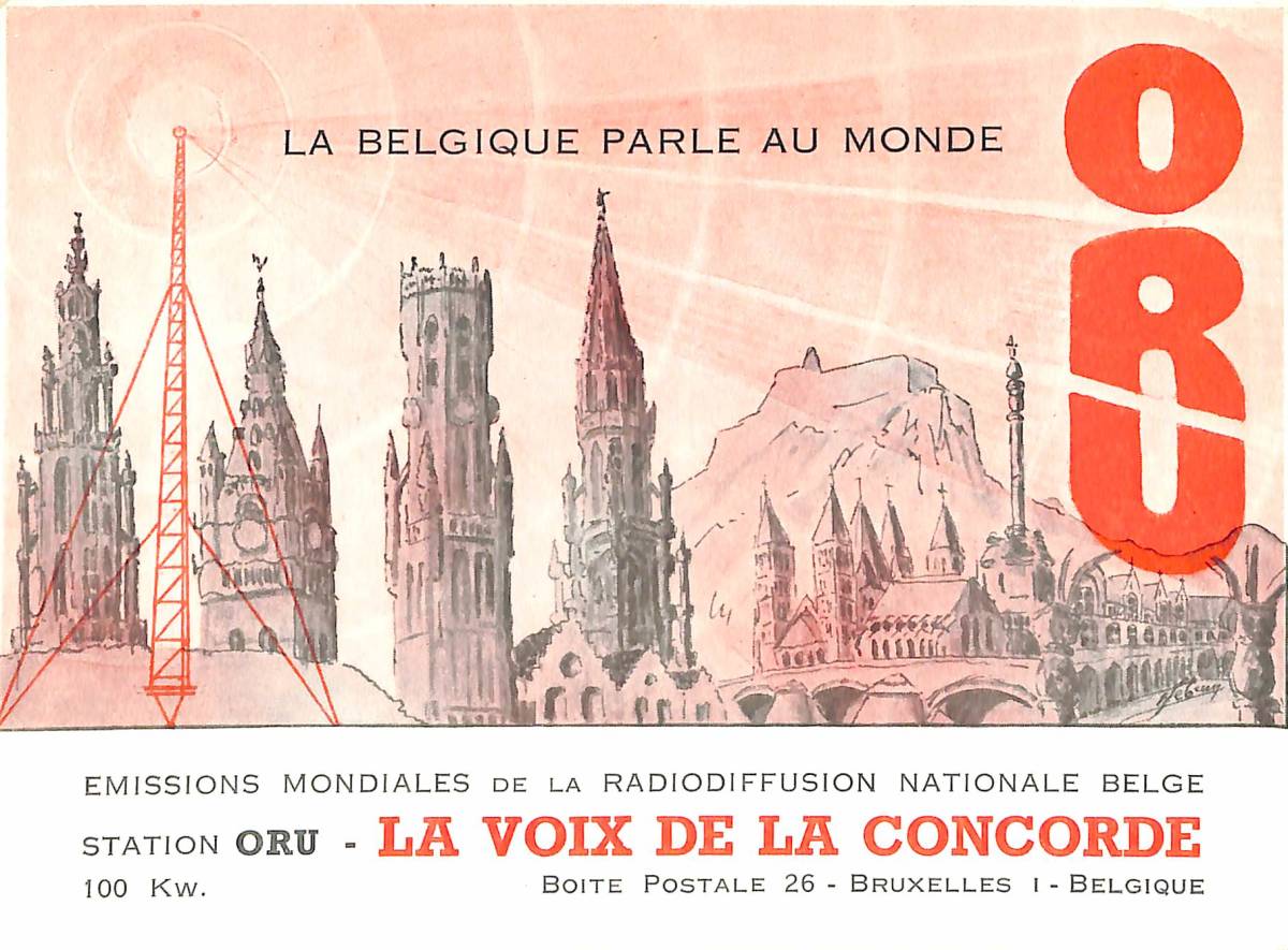 BCL★希少ベリカード★ORU・ベルギー国営放送+おまけ★SONY★ワールドゾーン32★CRF-320カラー日本語取扱説明書付拍卖