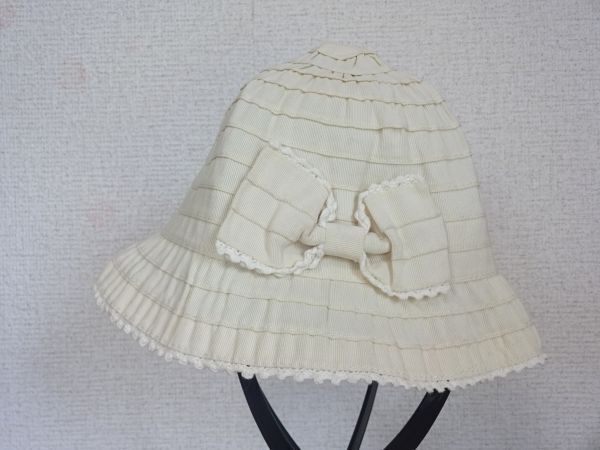 E 3can4on F ワールド キッズ帽子 女の子 サイズ52cm ベージュ色 バケットハット スタイルハット拍卖