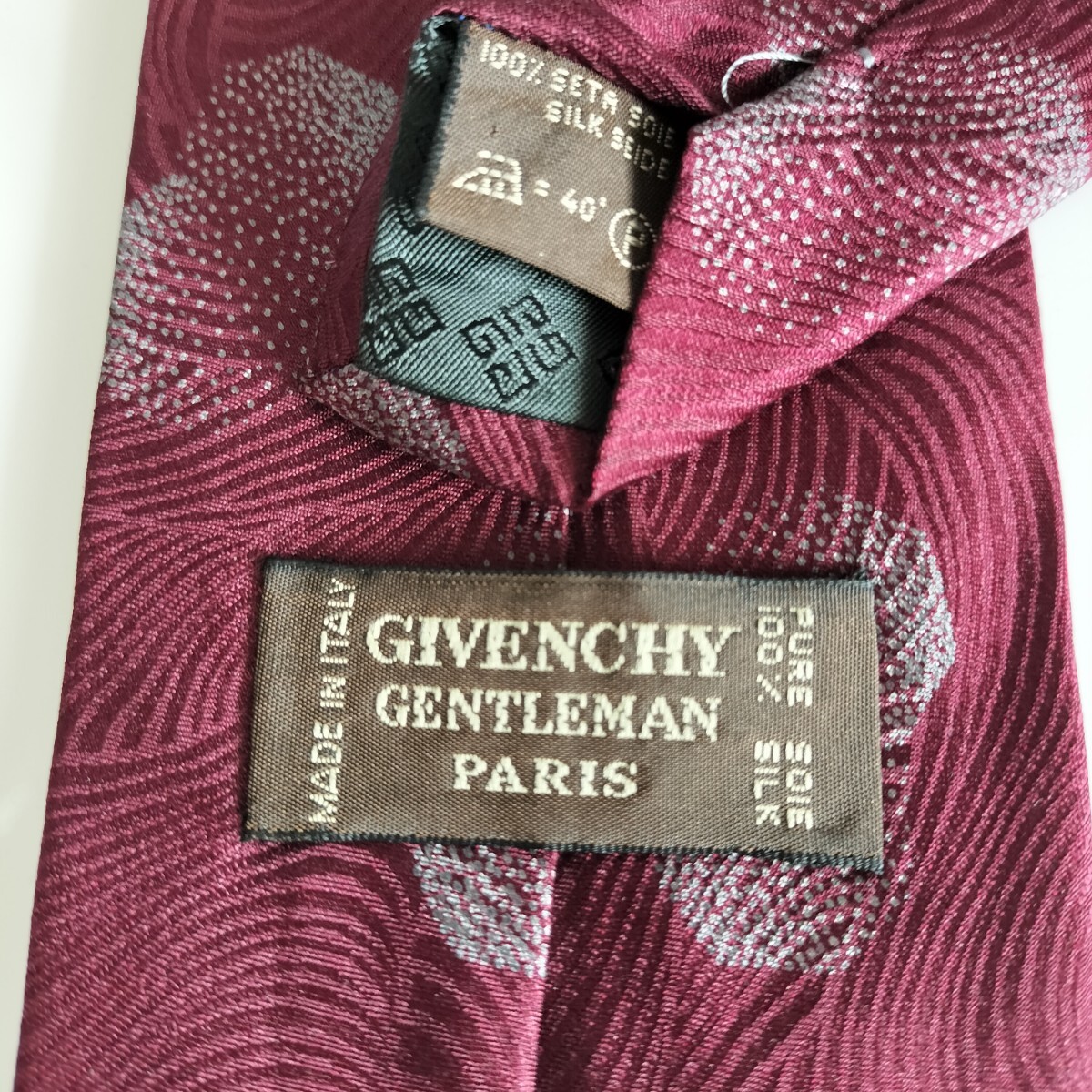 ジバンシィ (GIVENCHY)ジバンシーワインレッド細丸ネクタイ拍卖