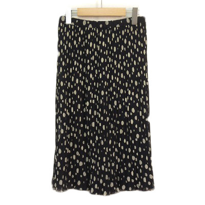 ハナエモリ HANAE MORI PRIMATTIVO スカート リバーシブル プリーツ ドット シフォン 38 黒 ブラック レディース拍卖