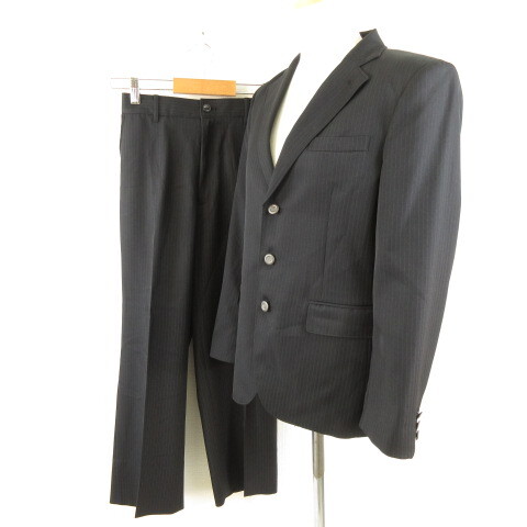 ミッシェルアルフレッド Michelle Alfred パンツスーツ セットアップ テーラード ストライプ 黒 160 *A586 キッズ拍卖