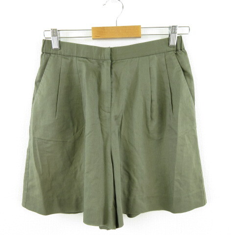 ラピスルーチェパービームス LAPIS LUCE PER BEAMS キュロット ショートパンツ ストレッチ カーキ 36 *A561 レディース拍卖