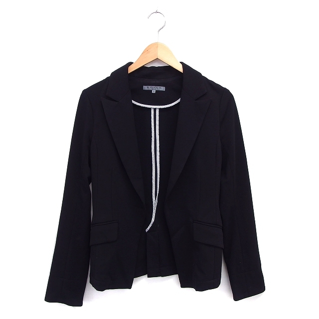 ブラック バイ マウジー BLACK by moussy ジャケット アウター テーラード 背抜き スリット シンプル 2 黒 ブラック /NT26 レディース拍卖