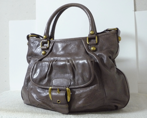 ロペ ROPE' レザー ライトブラウン系 薄茶系 2WAY 斜め掛けショルダー ハンド バッグ レディース拍卖