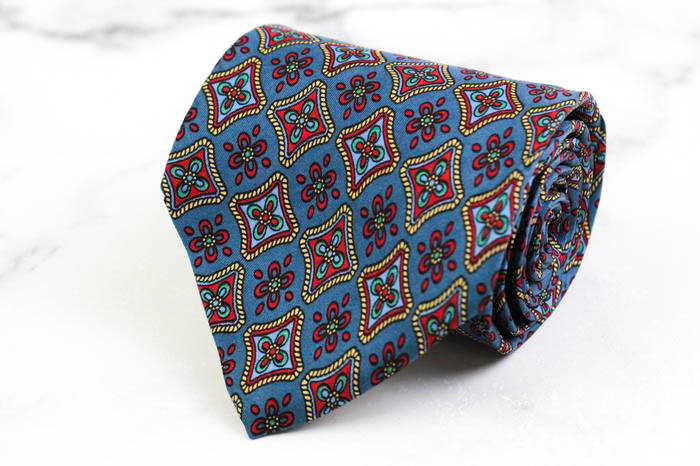 ピエールバルマン ブランド ネクタイ 総柄 シルク フランス製 PO メンズ ブルー PIERRE BALMAIN拍卖