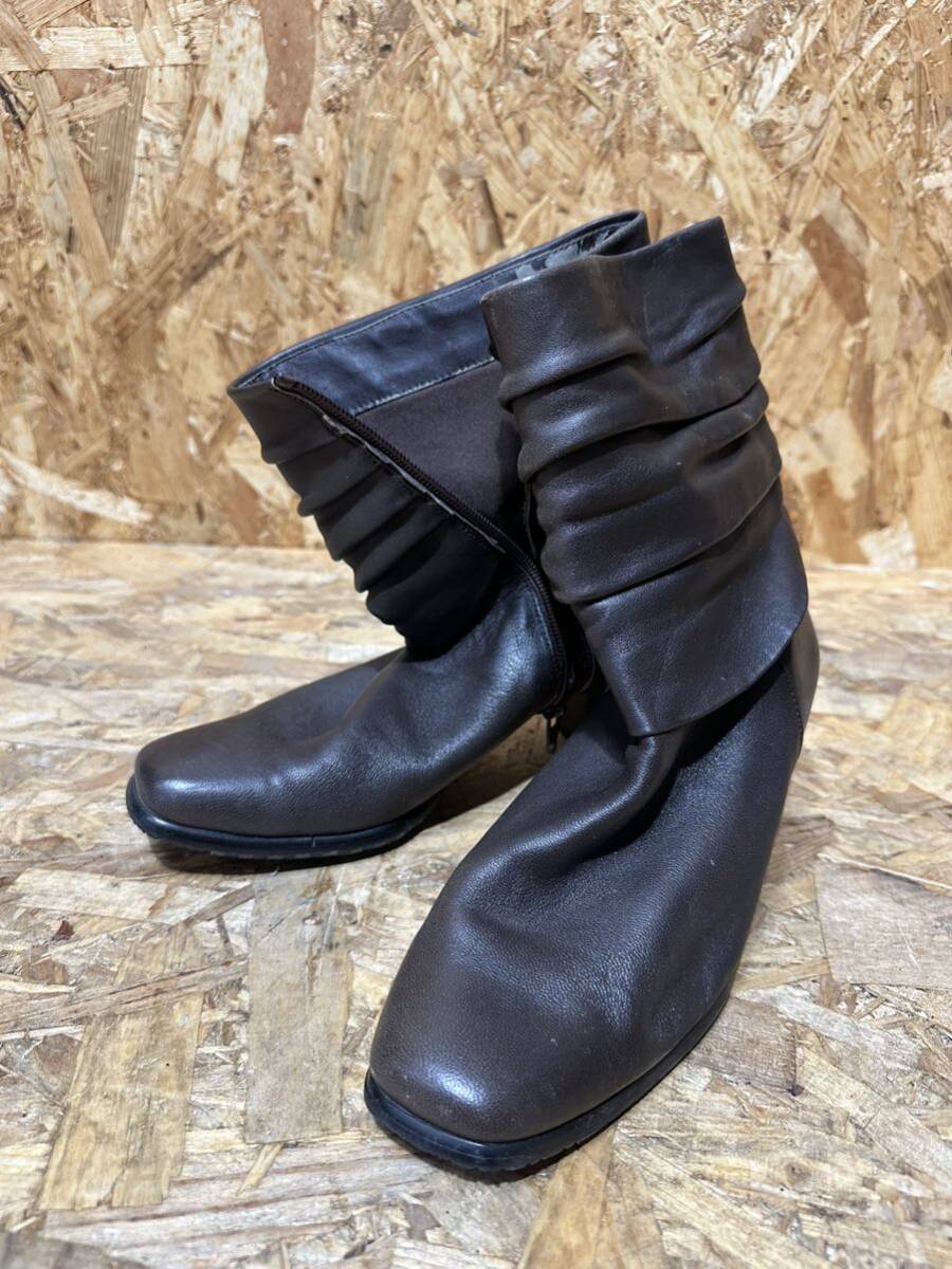 ブーツ レザー 24.0 レディースレザーブーツ ブラウン拍卖