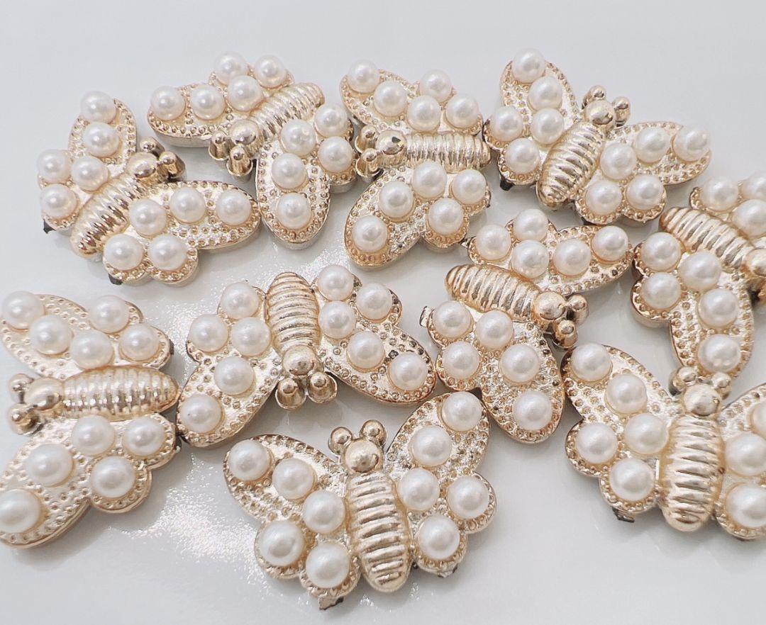 ゴールドパーツ蝶10個 デコパーツ プラパーツ キラキラパーツ デコ素材拍卖