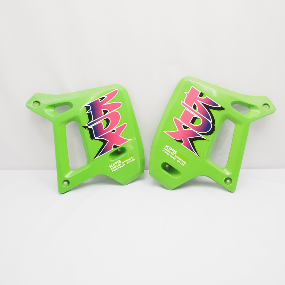 割れ無 KDX200SR DX200G 純正シュラウド左右 サイドカバー サイドカウル ラジエターシュラウド ストック 交換用にどうぞ拍卖