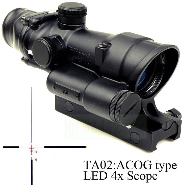 TA02:ACOG タイプ レティクル発光 4倍スコープ拍卖