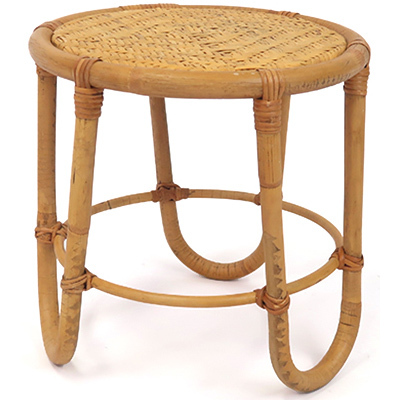 天然素材の皮つきラタンの味わいが素敵な プランタースタンド 直径30×高さ30cm ヴィンテージのような手の込んだデザイン拍卖