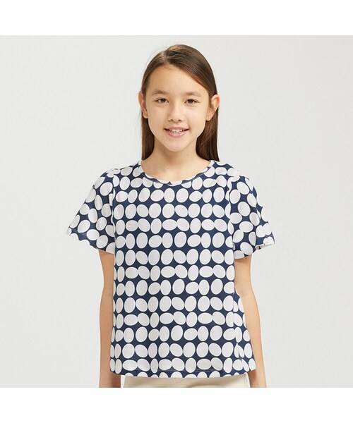 【新品・120・ネイビー】ユニクロ×フィンレイソン Finlayson UT グラフィックT 水玉 ポップ マリメッコ拍卖