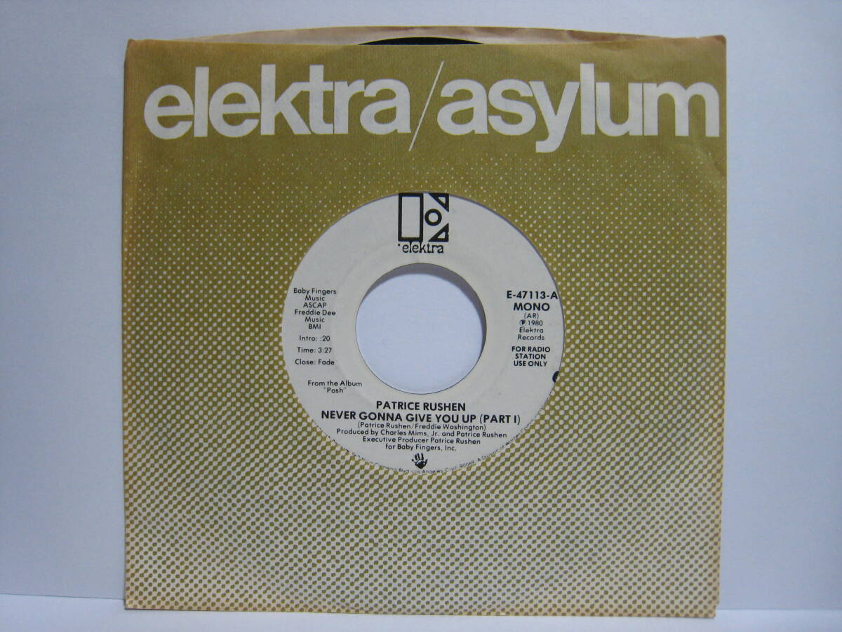 【7”】 PATRICE RUSHEN / ●白プロモ MONO/STEREO● NEVER GONNA GIVE YOU UP (PART I) US盤 パトリース・ラッシェン拍卖