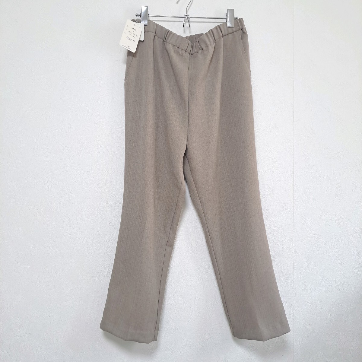未使用タグ付き 日本製 ストレッチ パンツ スラックス ウエストゴム ゆったり 楽々 LL ボトムス レディース Y56拍卖