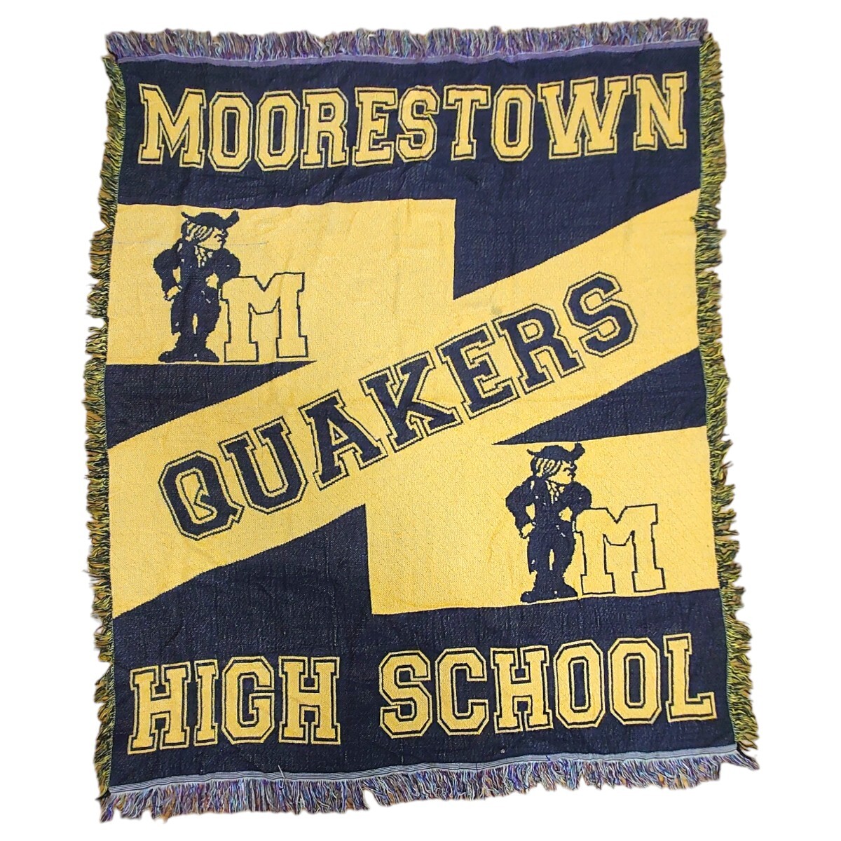 vintage ラグ カーペット、ムーアズタウン高校 QUAKERS 616拍卖
