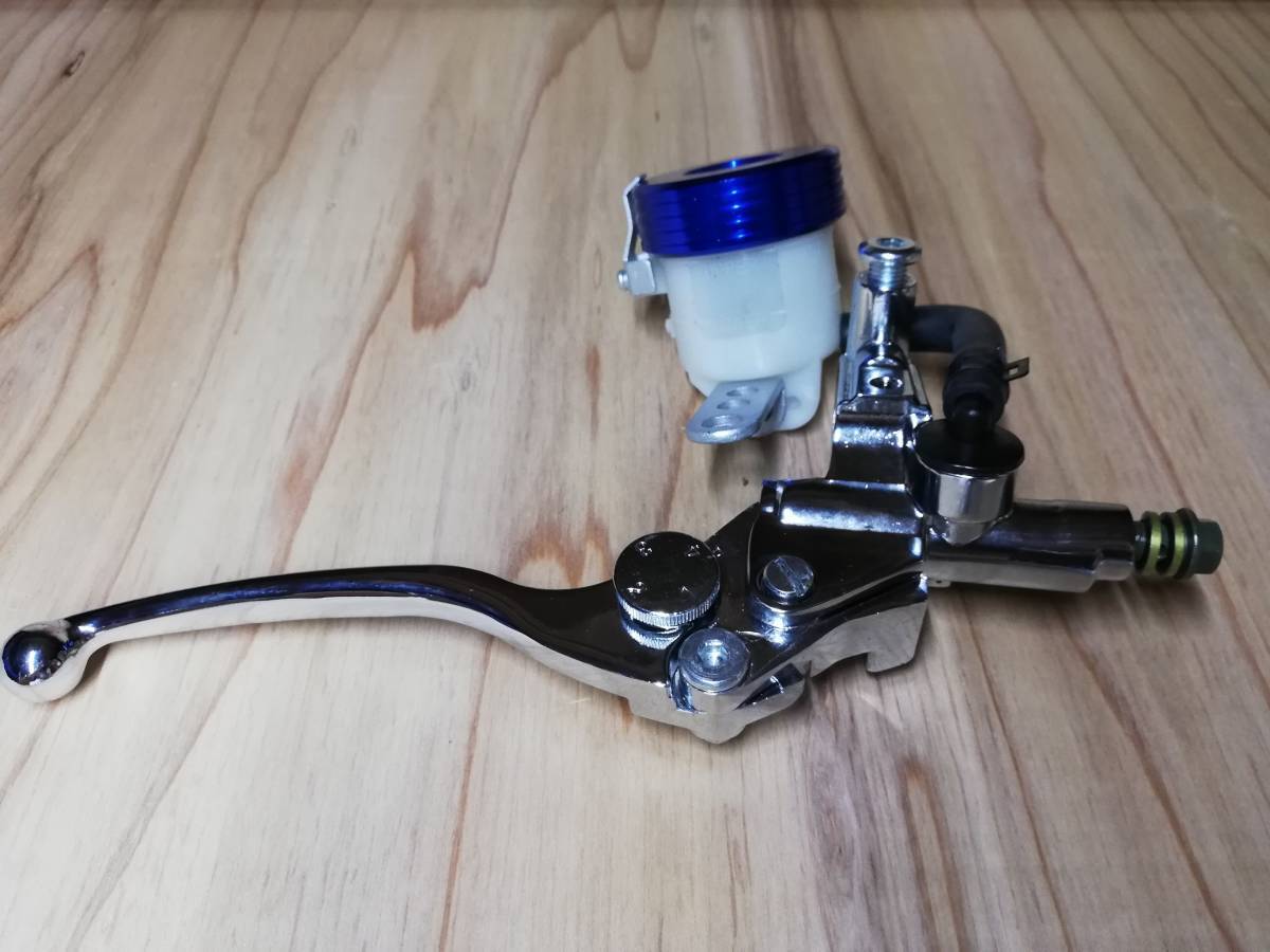 送料込 ダブル5/8別体マスター メッキ×青/22.2πブルーCBX400FジェイドCB400FホークCB400T CB400SF CBR400F CB350F旧車ハン センハン拍卖