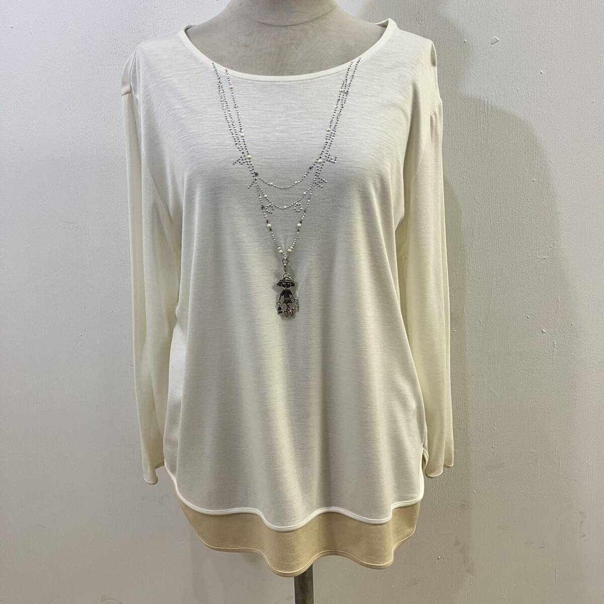 STUDIO PICONE ROMA 極上素材 レーヨンキュプラ デザインカットソー ネックレスデザイン スタジオピッコーネ【レターパックライト郵送可】M拍卖