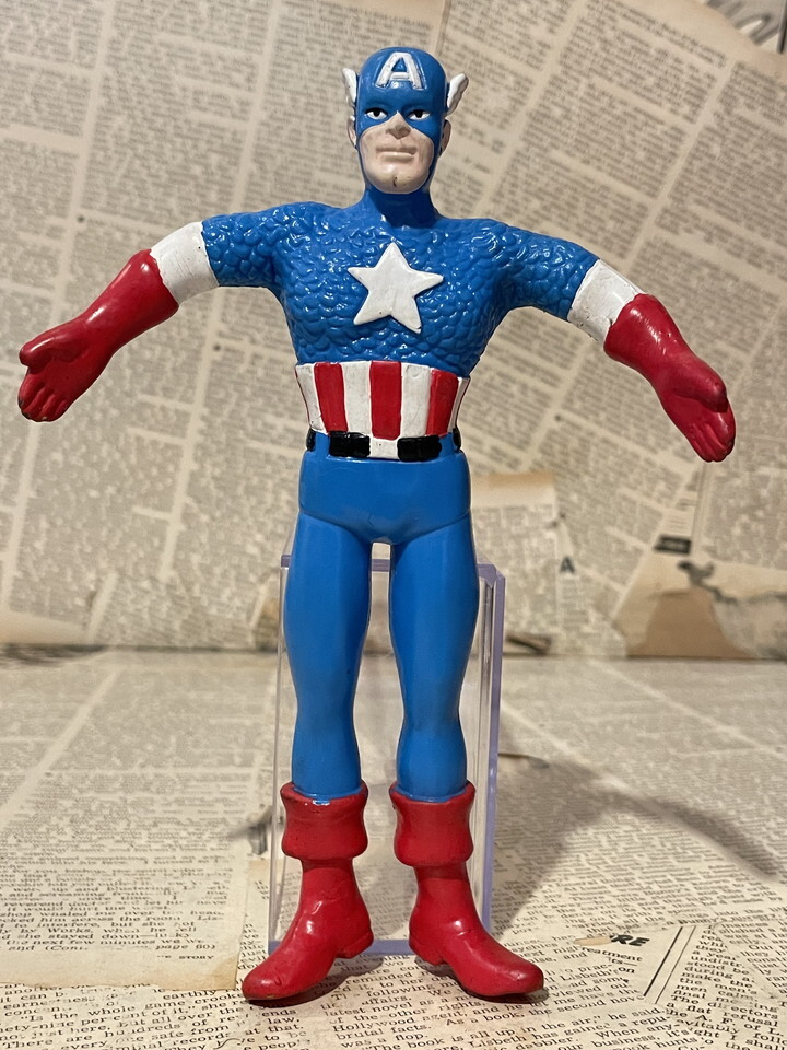 ☆1980年代/キャプテンアメリカ/PVCベンダブルフィギュア/即決ビンテージUSA/マーベル/Captain America/Bendable Figure(80s) MA-292拍卖