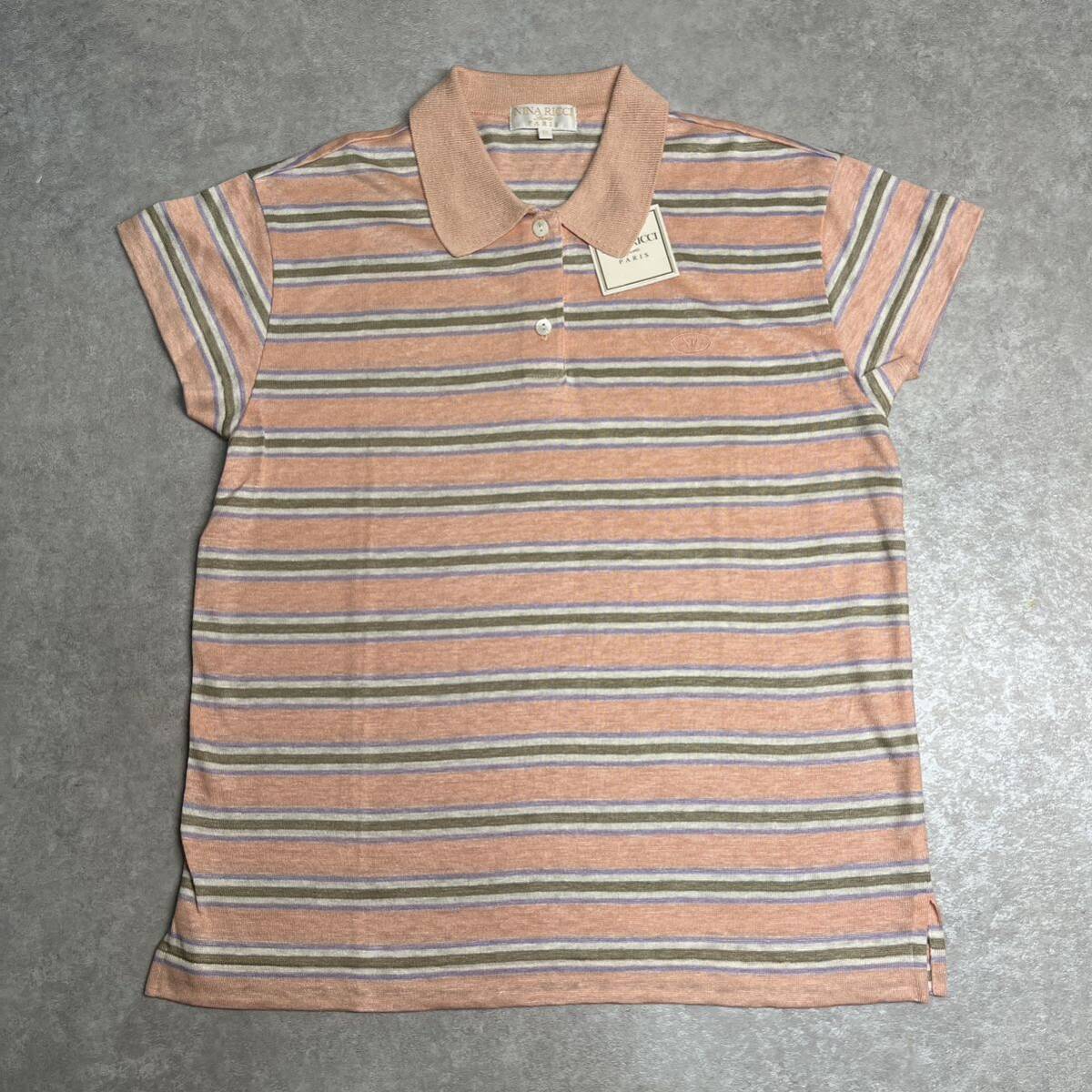 タグ付き ニナリッチ レディース 半袖ポロシャツ Mサイズ 麻100%拍卖