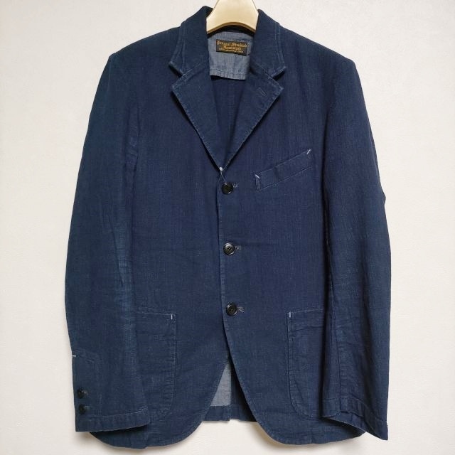 JOURNAL STANDARD HOMESTEAD インディゴ染め テーラードジャケット ネイビー ジャーナルスタンダードホームステッド 4-0522M F96251拍卖