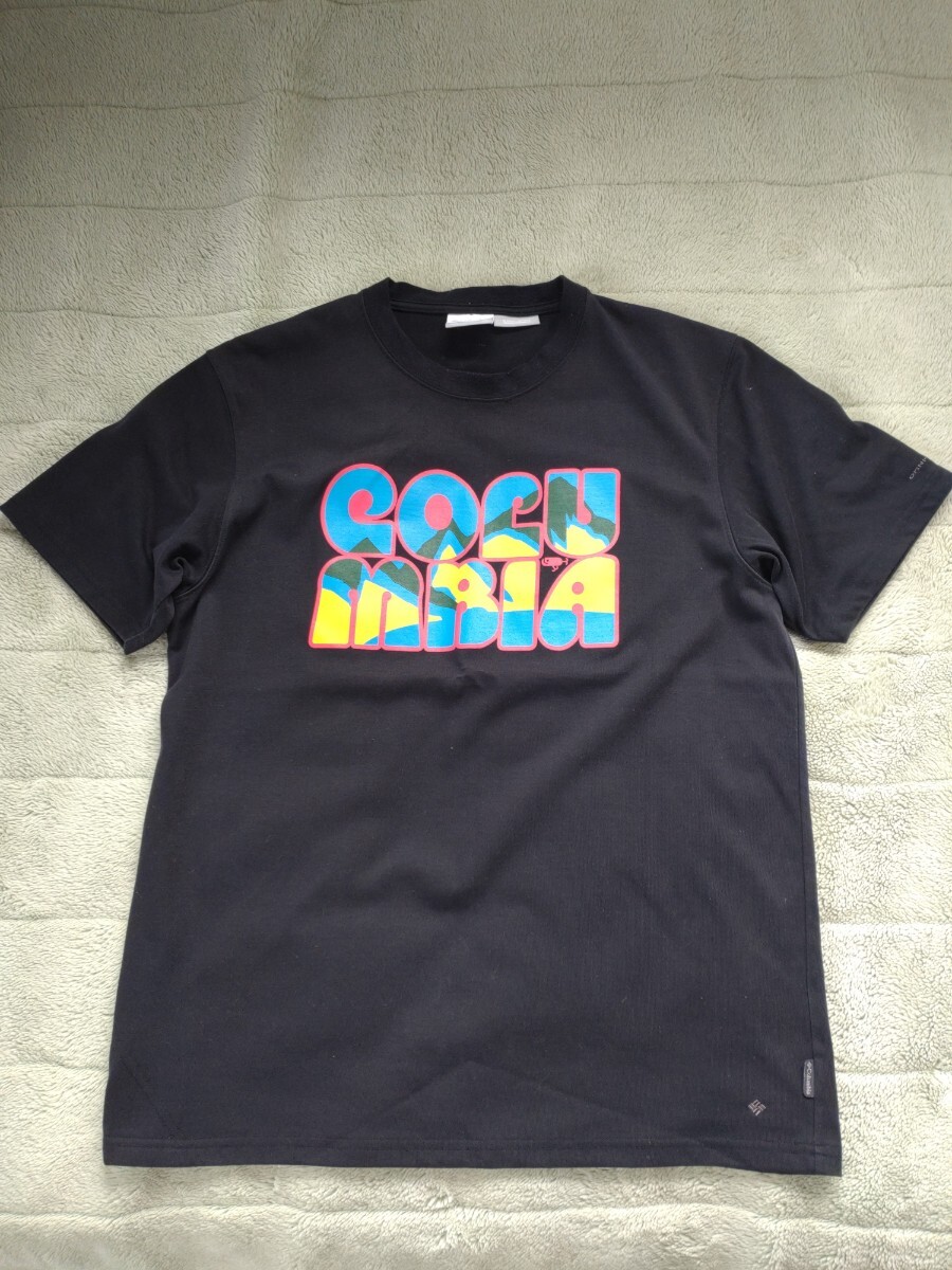 Columbia コロンビア Tシャツ 半袖 ブラック 黒 ドライ素材拍卖