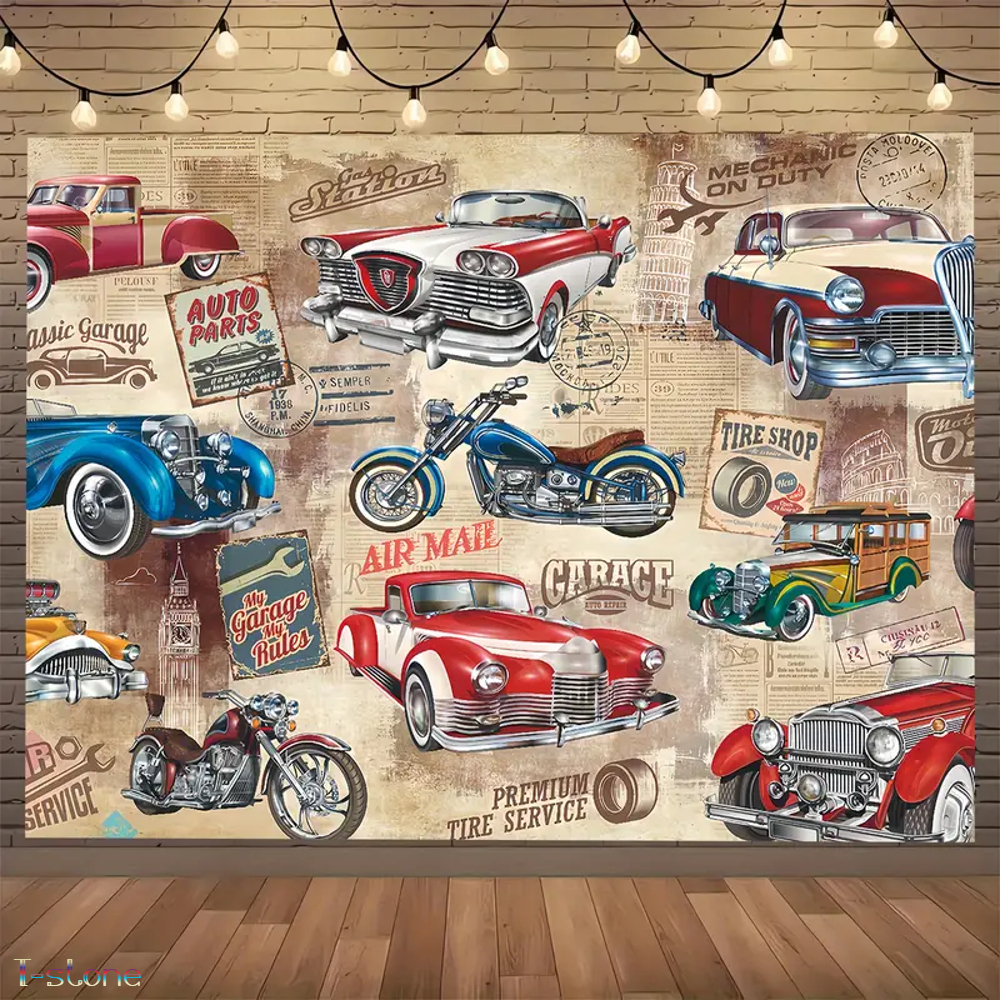 タペストリー アメ車 旧車 超特大サイズ クラシックカー レトロバイク お洒落 インテリア フラッグ アメリカン ディスプレイ 雰囲気作り拍卖