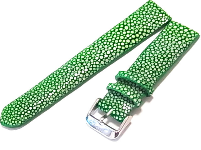 エイ革 スティングレイ ポリッシュ グリーン 20mm STPSA 少し長め拍卖