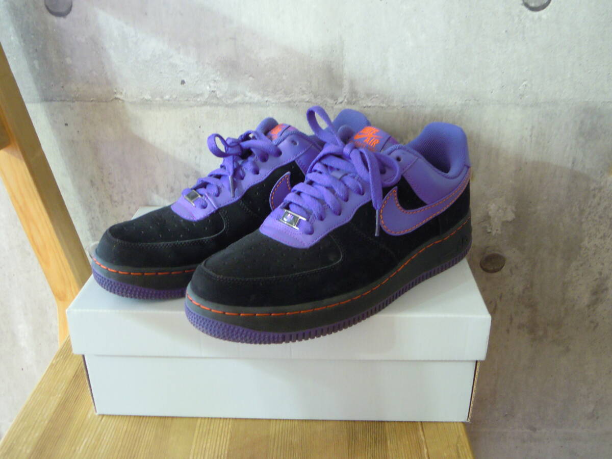 箱付き ナイキ エアフォース1 26.5cm NIKE AIR FORCE 1 紫/黒拍卖