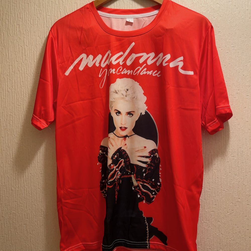 新品★レッド★Madonna★マドンナ★Tシャツ★ユニセックス★L★You can dance★半袖 バンド バンドTシャツ ロック Tシャツ 拍卖