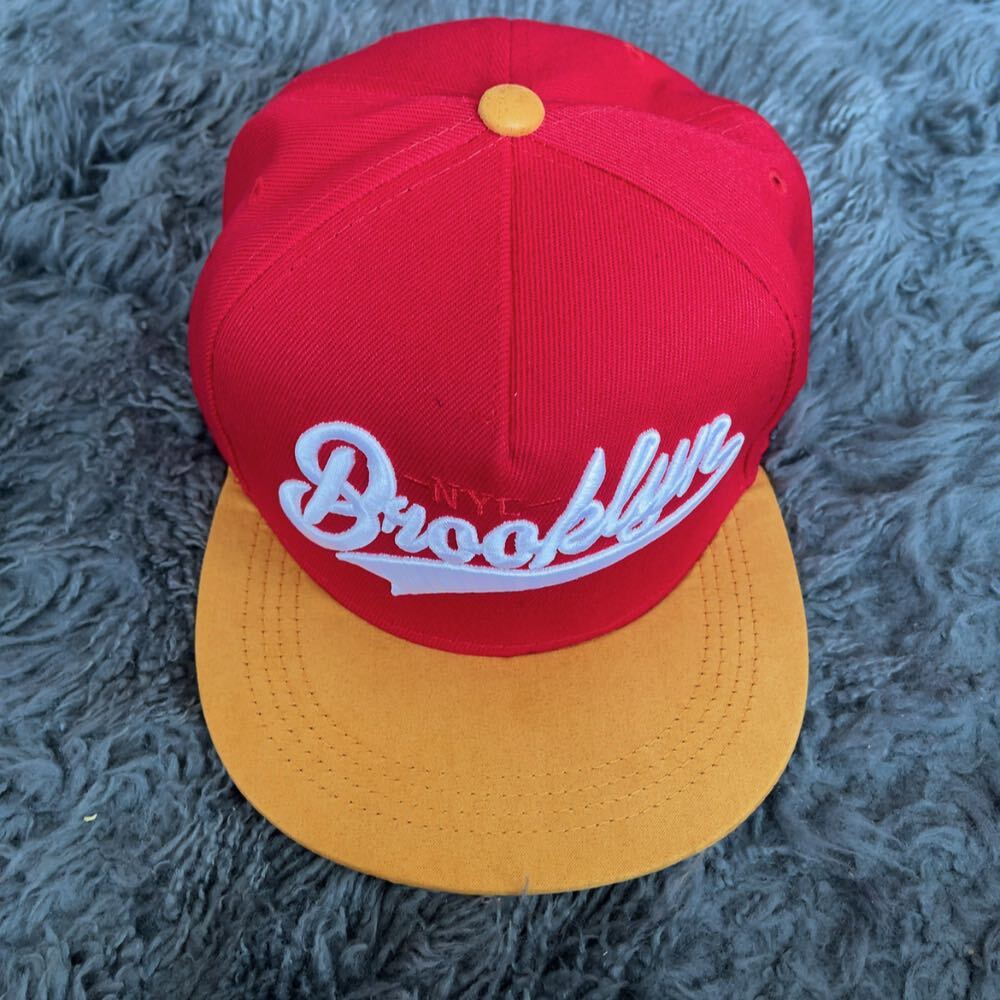 新品★レッド&イエロー★Brooklyn★野球帽★キャップ★ユニセックスキャップ 帽子 拍卖