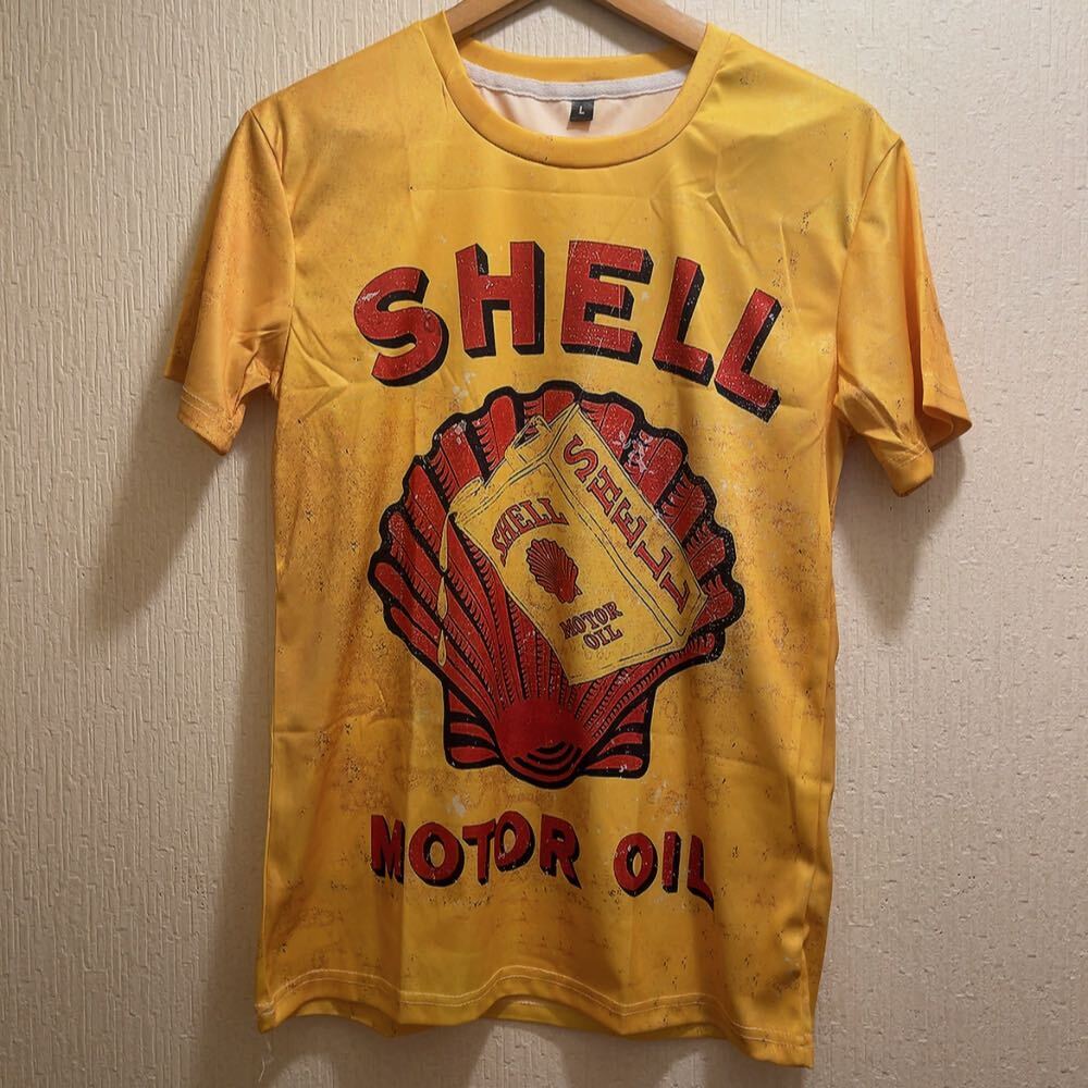 新品★イエロー★SHELL MOTOR OIL★Tシャツ★ユニセックス★L半袖 Tシャツ 拍卖