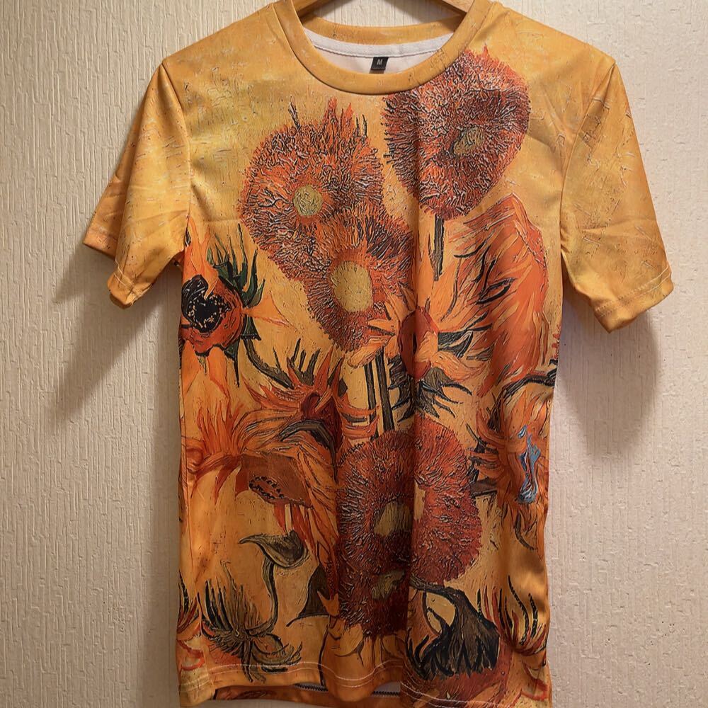 新品★ゴッホ★ひまわり★15本のひまわり★Tシャツ★ユニセックス★M半袖 総柄 Tシャツ 拍卖