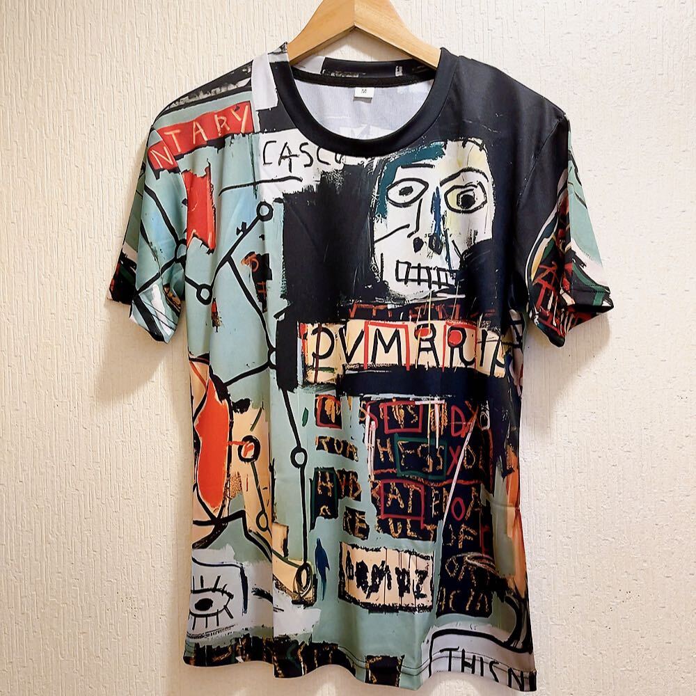 新品★グリーン★ジャンミシェル-バスキア風★絵画Tシャツ★ユニセックス★M拍卖