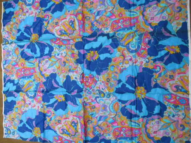 即決★USA Vintage ヴィンテージ ビンテージ 生地☆花柄 フラワー/90×110 (3)拍卖