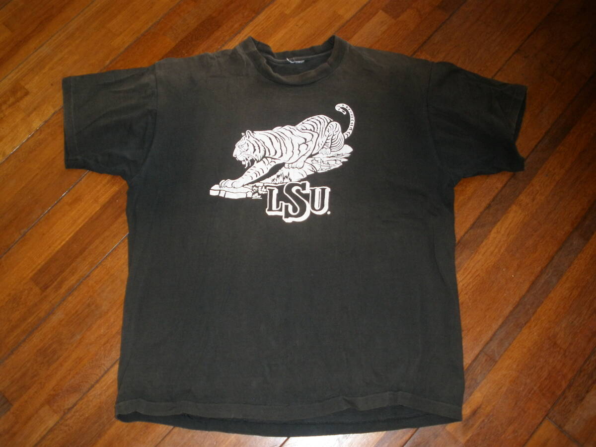 90s ヴィンテージ カレッジ Tシャツ トラ柄 ルイジアナ州立大学 804 世田谷ベース 所拍卖