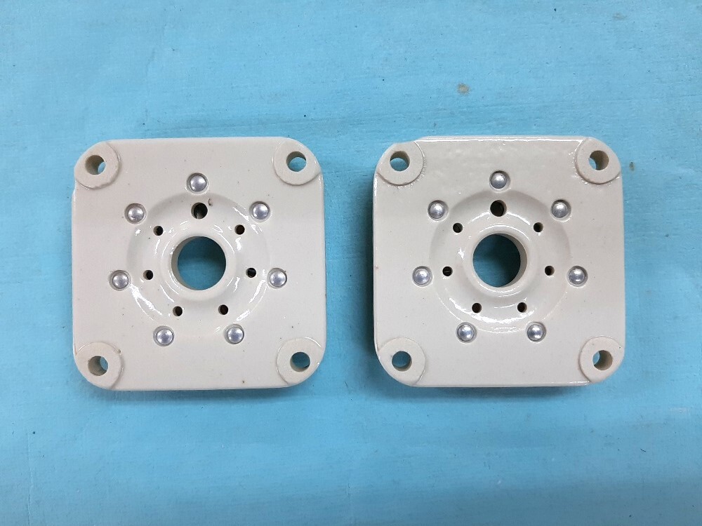 即決あり■7ピン (セプター)ソケット (3C33, 829B, 4D32など適合) USA Sylvania?製 2個組 少しはがれあり拍卖