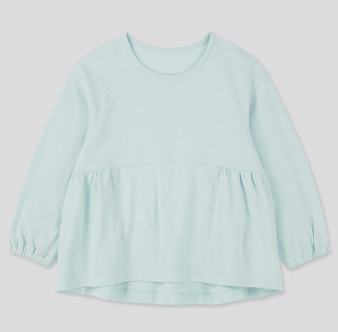 ユニクロ クルーネックT ライトブルー 110センチ拍卖