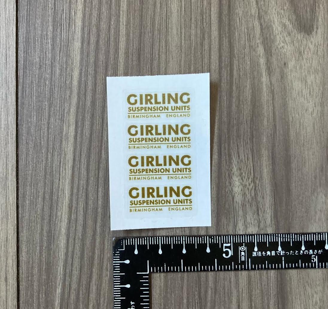 送料無料 Girling Suspension Units ガーリング サスペンション ステッカー クリア 28mm × 12mm拍卖