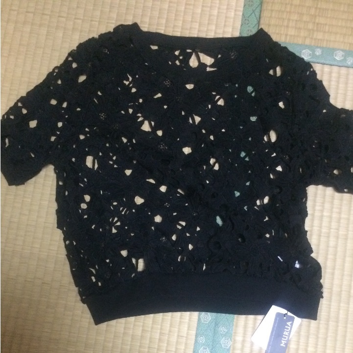 おまとめ割あり♪新タグ付き おしゃれ♪ムルーア レースカットソー フリーサイズ拍卖