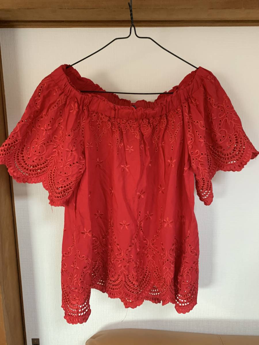 ワンウェイ かわいい!美品2wayトップス♪赤拍卖