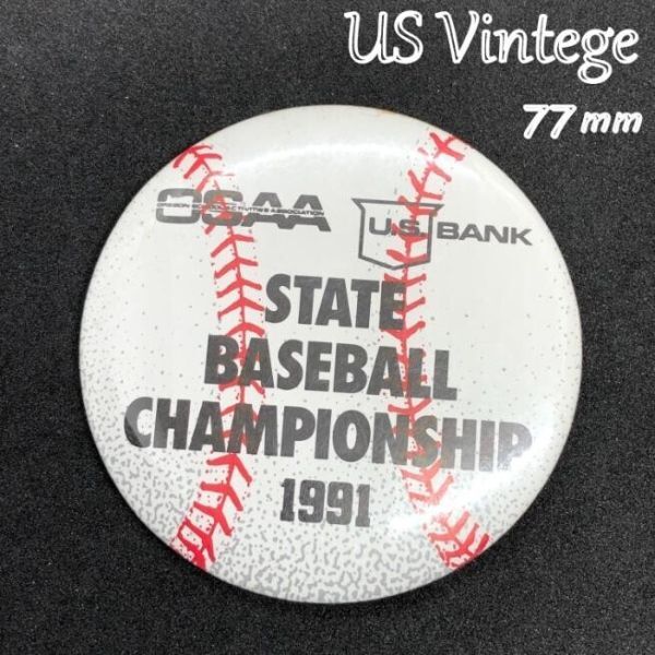 ヴィンテージ 缶バッジ 『 州立野球1991年チャンピオン 』 当時物 アメリカ ビンテージ バッチ ピンバッジ 米国 (BAT203)拍卖