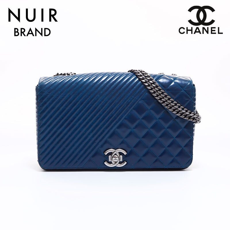 シャネル CHANEL ショルダーバッグ ボーイシャネル ヴィンテージカーフ 20番台 ネイビー拍卖